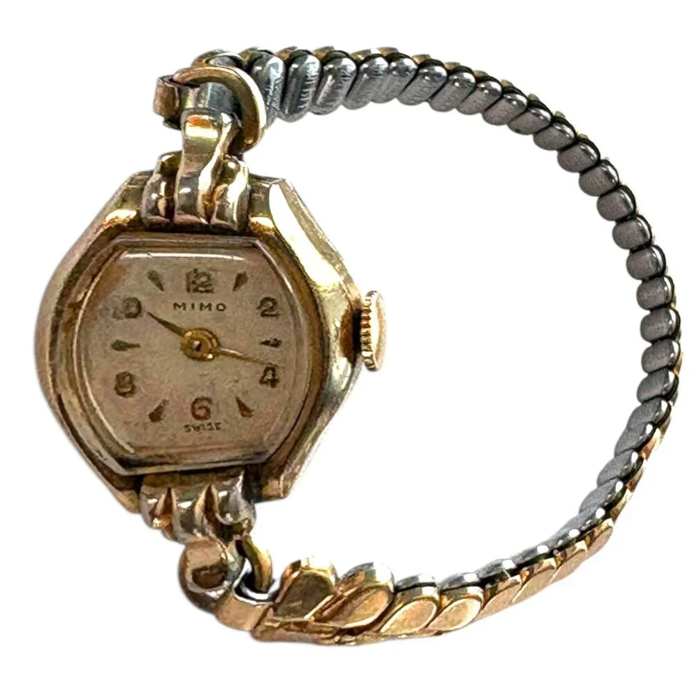 Vintage‎ MIMO 10k RG Kreisler Leaf Link Bracelet Windup Wristwatch